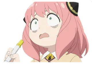 😦 96786440 Anya Anime, Anya Forger, Uitdrukking, Cartoon, Grappig, Meme telegram sticker