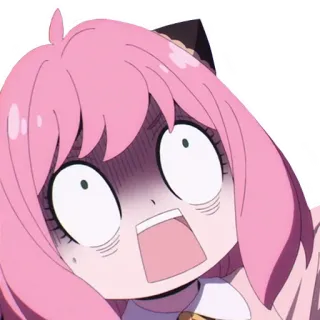 😱 a4aeb9ed Anya Forger Spy x Family Anime, Personage, Meisje, roze haar, geschrokken, Anya, Forger, Spy x Family telegram sticker