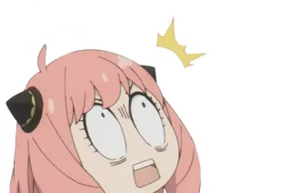 😨 be95db29 Anya Forger Spy x Family Anime, Cartoon, Sticker, Geschrokken, Roze haar, Schattig, Spy x Family, Anya Forger telegram sticker