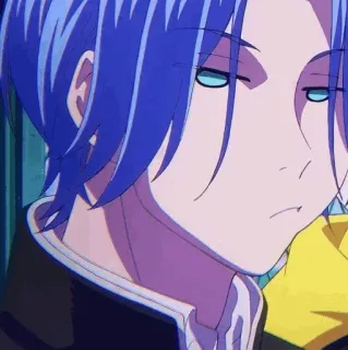 ➿ 0103a3ab アニメ, ポートレート, 青髪, キャラクター, アニメーション telegram sticker