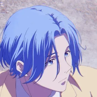 ➿ 07a8e48a アニメ, 青髪, キャラクター, ポートレート, アニメーション telegram sticker