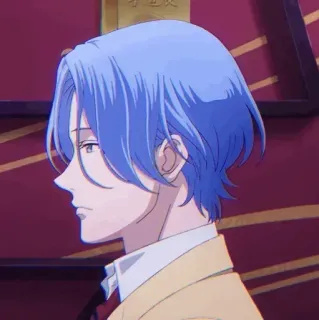 ➿ 28eeb72e Reki アニメ, キャラクター, 青髪, 横顔, ポートレート telegram sticker