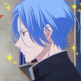 ➿ 6ee79b68 Reki Kyan SK8 the Infinity アニメ, 青髪, キラキラ, 横顔, キャラクター, 暦, SK8 telegram sticker