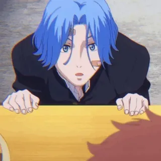 ➿ a46dcf48 Reki Kyan SK8 the Infinity アニメ, マンガ, 喜屋武暦, SK∞ エスケーエイト, キャラクター, スケートボード, 青髪 telegram sticker