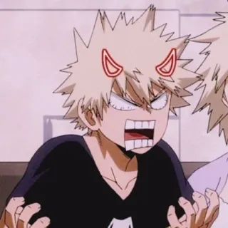🤬 5fc175a1 Katsuki Bakugo My Hero Academia anime, character, katsuki bakugo, my hero academia, angry, devil, sticker telegram sticker