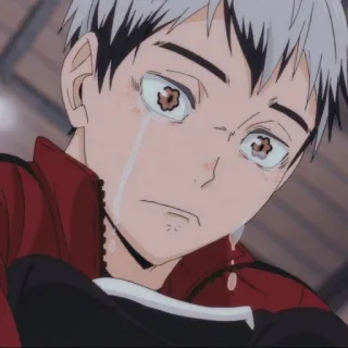 😭 769803ed Oikawa Tooru Haikyuu!! anime, crying, sad, manga, tears, character, oikawa tooru, haikyuu telegram sticker
