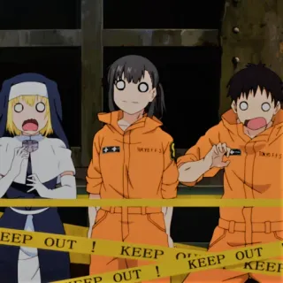 ✝️ 7ab7feaa KEEP OUT! anime, warning, keep out, characters, caution telegram sticker