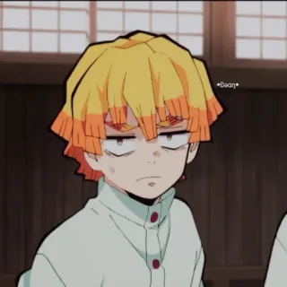 🙄 8701383a Zenitsu Agatsuma Demon Slayer Daan* anime, demon slayer, zenitsu, funny, character, manga telegram sticker