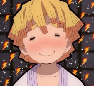 ☺️ e91229b3 Zenitsu Agatsuma Demon Slayer anime, demon slayer, zenitsu, lightning, thunder, cute, funny telegram sticker