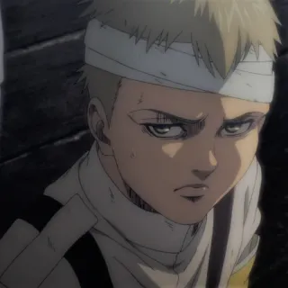 😒 f74f3c90 Falco Grice Attack on Titan anime, boy, serious, character, falco, attack on titan telegram sticker