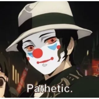 🤡 8d1020dc Pathetic. klaun, żałosny, anime, kreskówka, mem telegram sticker