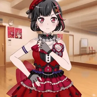 ❤️ 6862a1a5 garota anime, vestido vermelho, personagem de desenho animado, anime, garota, banda telegram sticker