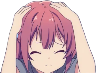 😱 1f011e32 anime, gadis, stres, khawatir, frustrasi whatsapp sticker