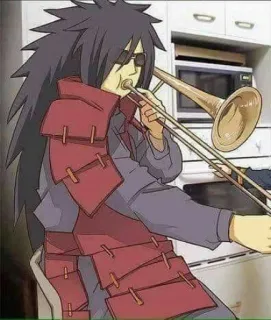 😂 35297296 Madara Uchiha Naruto Anime, Personnage, Madara, Trombone, Musique telegram sticker