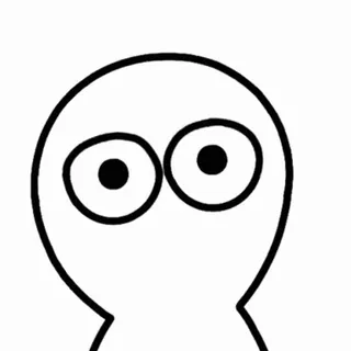 🙄 10dbf3d6 Cartoon, Simpel, Ogen, Omtrek, Personage whatsapp sticker