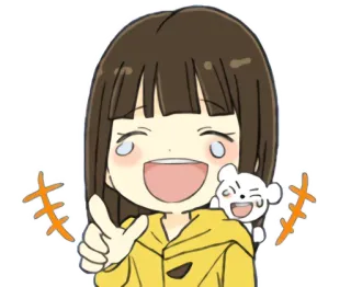 😆 06ba3c3c 动漫女孩, 卡通, 可爱, 快乐, 积极, 迷人 whatsapp sticker