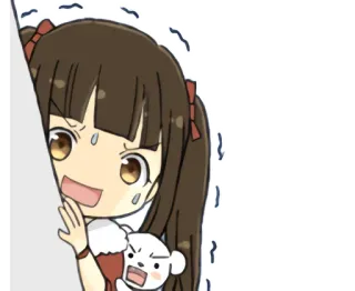 😰 90659086 动漫, 卡哇伊, 卡通, 害怕, 女孩, 震惊, 可爱 whatsapp sticker