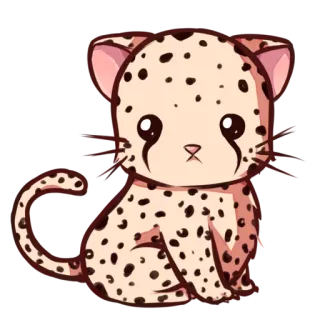 🐆 c7e46cf1 гепард, котёнок, ребенок, кот, животное, милый, наклейка, рисунок telegram sticker