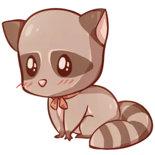 ☺️ dbd9761a енот, животное, милый, мультфильм, кавай, стикер, чиби telegram sticker