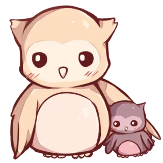 🦉 dbe3edc7 сова, птица, милый, животное, каваи, наклейка telegram sticker