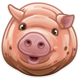 🐷 11269ca3 cochon, animal, mignon, animal de ferme, dessin animé telegram sticker