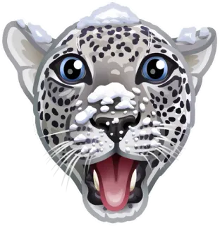 🐾 35506fe6 Panthère des neiges, Animal, Chat, Mammifère, Faune, Neige telegram sticker