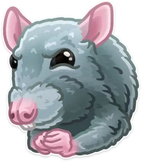 🐭 47d93dc1 rat, animal, rongeur, dessin animé, mignon, nuisible, souris telegram sticker