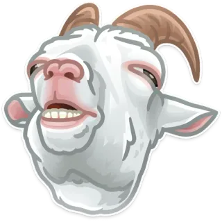 🐐 546ea5b7 chèvre, animal, dessin animé, drôle, mème, autocollant telegram sticker