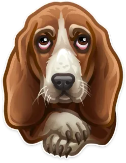 🐶 60137df2 chien, animal, autocollant, basset hound, animal de compagnie, mignon telegram sticker
