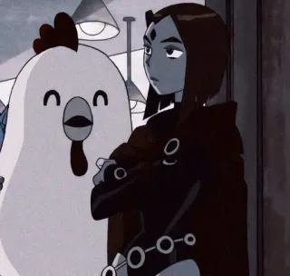 😶 3e4e19ac Raven Teen Titans dibujos animados, Teen Titans, Raven, pollo, animado telegram sticker