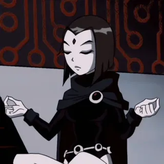 😶 915c6ddf Raven Teen Titans teen titans, raven, dibujos animados, meditación, superhéroe, dc comics telegram sticker
