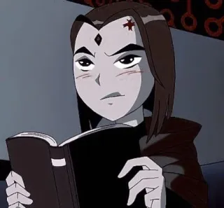 😶 e682d78c Raven Teen Titans Raven, Teen Titans, Dibujos animados, Superhéroe, Magia, Libro telegram sticker