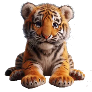 🌍 170ff90c tigre, cucciolo, carino, animale, fauna selvatica, gatto whatsapp sticker
