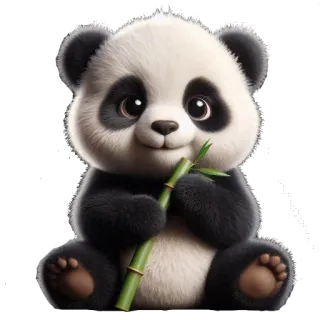 🌍 288b9deb Panda, Animale, Carino, Bambù, Mammifero, Adesivo whatsapp sticker