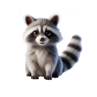 🌍 be862519 procione, animale, carino, fauna selvatica, mammifero whatsapp sticker