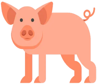 🐷 367c5295 porco, animal de fazenda, rosa, fofo, desenho animado, animal whatsapp sticker