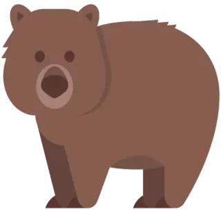 😀 67d03640 urso, animal, vida selvagem, mamífero, natureza, floresta, desenho animado, fofo whatsapp sticker
