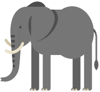 😍 83178583 elefante, animal, mamífero, presas, vida selvagem, cinza whatsapp sticker