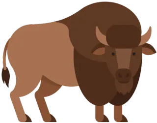 😀 c521349e bisão, animal, vida selvagem, mamífero, norte-americano, marrom, natureza whatsapp sticker