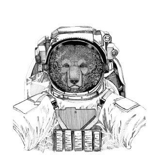 🌌 9803dd98 熊, 宇航员, 太空, 动物, 宇航服, 头盔 telegram sticker