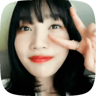 ✈️ 0a6120c6 woman, selfie, peace sign, portrait, asian whatsapp sticker