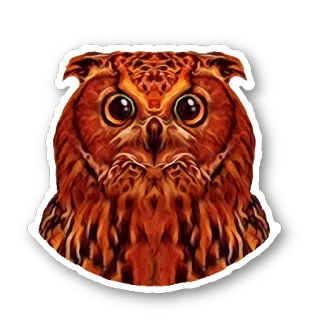 😳 267f2365 gufo, uccello, animale, fauna selvatica, adesivo, illustrazione telegram sticker