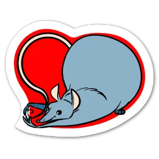 ❤ 48c4ddcf topo, ratto, animale, cartone animato, cuore, carino telegram sticker