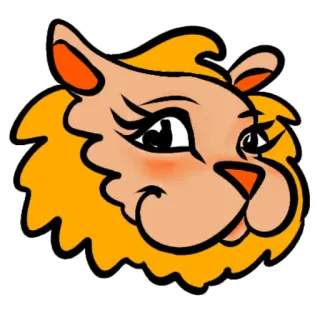☺️ 555b819d leone, gatto, animale, carino, cartone animato, adesivo telegram sticker