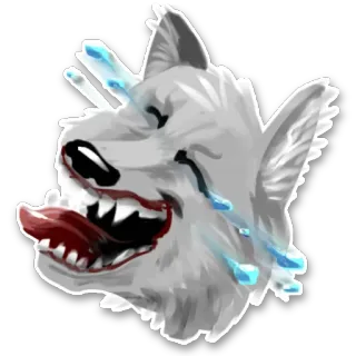 😂 5e8391c1 lupo, animale, adesivo, piangere, ghiaccio, grigio, peloso telegram sticker