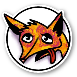 😫 60bb96af volpe, animale, adesivo, cartone animato, illustrazione, psichedelico telegram sticker