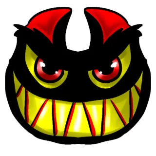 😀 850f728c Mostro, Malvagio, Spaventoso, Cartone animato, Demone, Denti, Inquietante telegram sticker