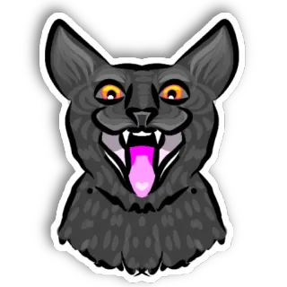 😄 9b319cec gatto, animale, adesivo, arte digitale, mammifero, carino, cartone animato telegram sticker