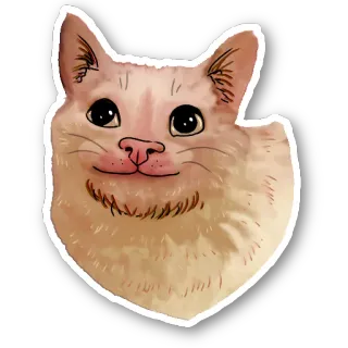 ☺️ a804b6cc Beluga gatto, meme, carino, rassicurante, divertente, beluga telegram sticker