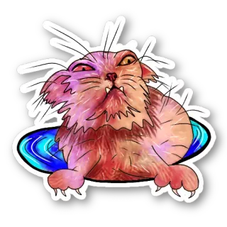 👹 b4aab4af gatto, animale, cartone animato, animale domestico, illustrazione, adesivo telegram sticker